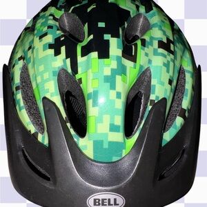 Bell Green Pixelated Bike Helmet YTH